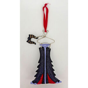 Disney Parks Villain Maleficent Dress / Costume & Hat On A Hanger Ornament Rare